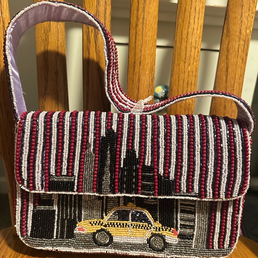 Beaded Taxi Design Handbag